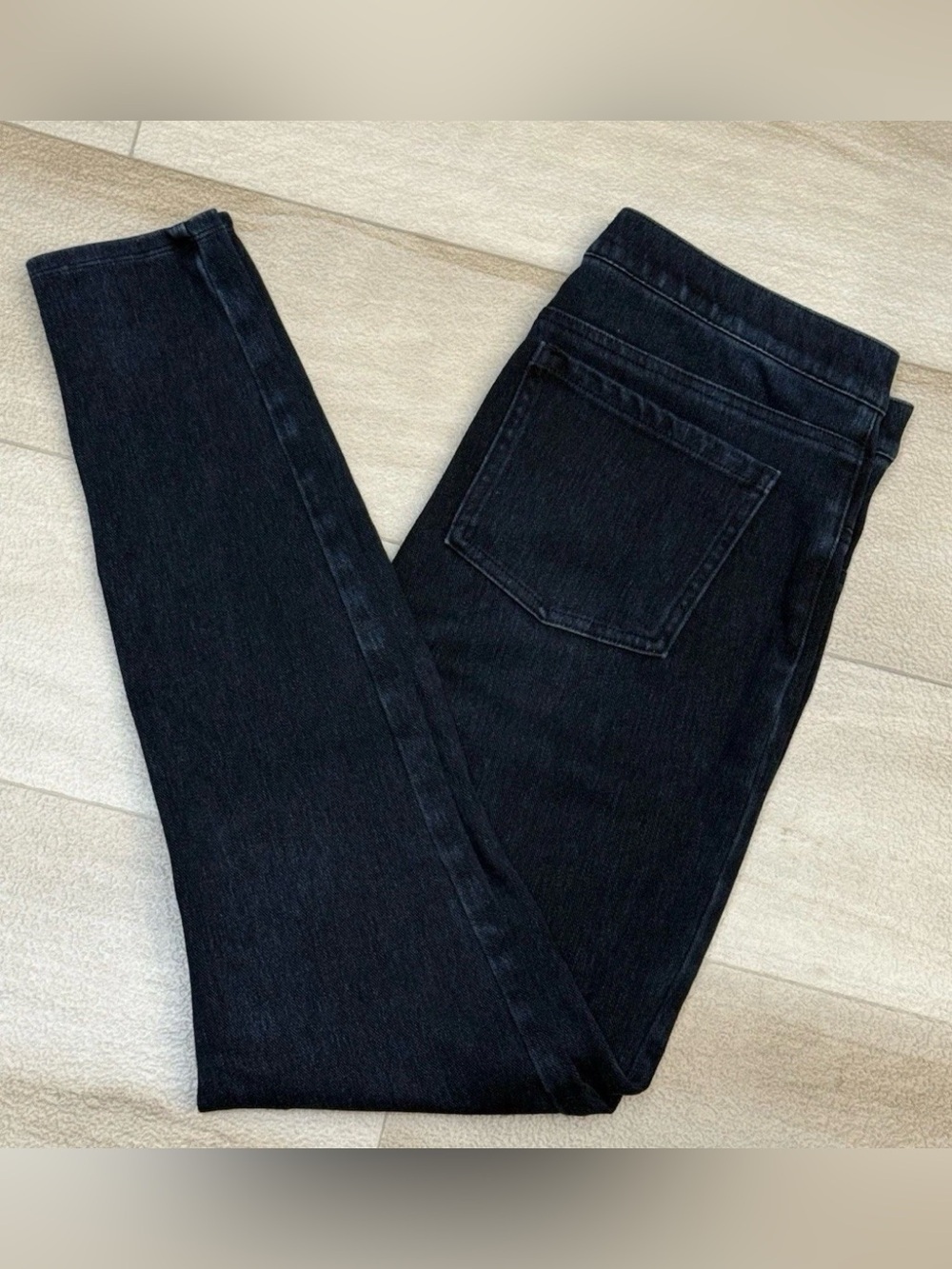 Spanx by Sara Blakely Jeans Womens Sz L Blue Denim Pull On Skinny Leg 29x29.5